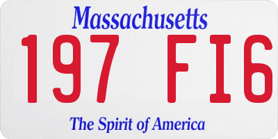 MA license plate 197FI6