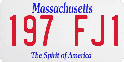 MA license plate 197FJ1