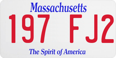 MA license plate 197FJ2