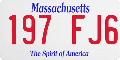 MA license plate 197FJ6