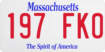 MA license plate 197FK0