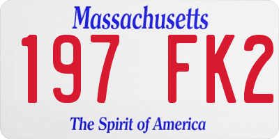 MA license plate 197FK2