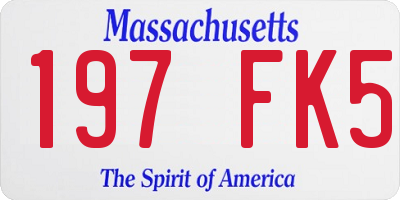 MA license plate 197FK5