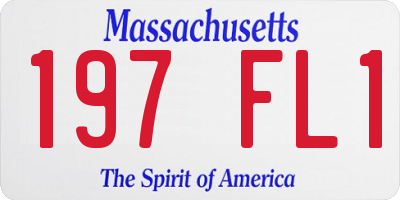 MA license plate 197FL1