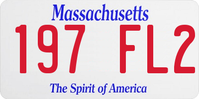 MA license plate 197FL2