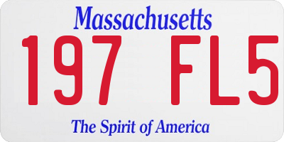 MA license plate 197FL5
