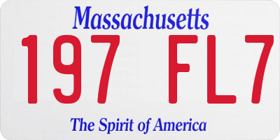 MA license plate 197FL7