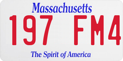 MA license plate 197FM4