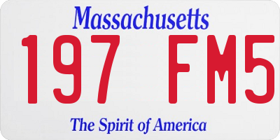 MA license plate 197FM5