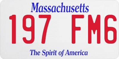 MA license plate 197FM6