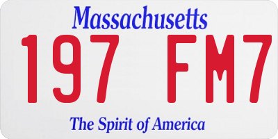 MA license plate 197FM7
