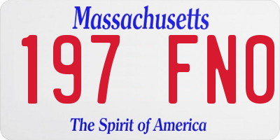 MA license plate 197FN0