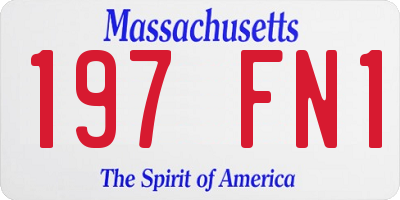 MA license plate 197FN1