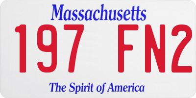 MA license plate 197FN2