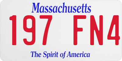 MA license plate 197FN4