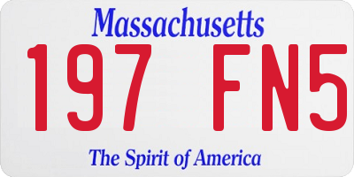 MA license plate 197FN5
