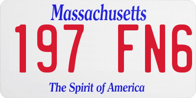 MA license plate 197FN6