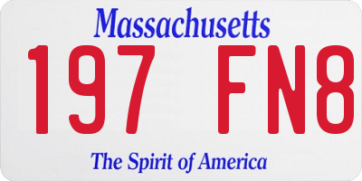 MA license plate 197FN8