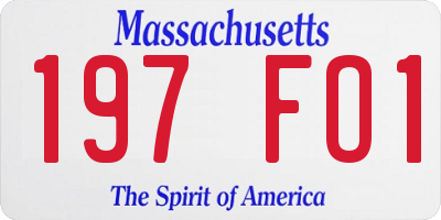 MA license plate 197FO1