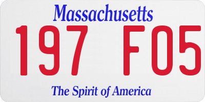 MA license plate 197FO5