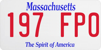 MA license plate 197FP0