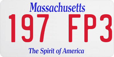 MA license plate 197FP3
