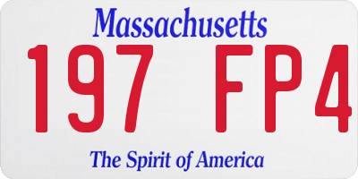MA license plate 197FP4