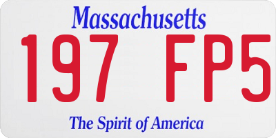 MA license plate 197FP5