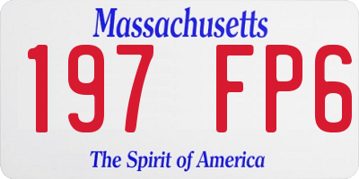 MA license plate 197FP6
