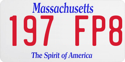 MA license plate 197FP8