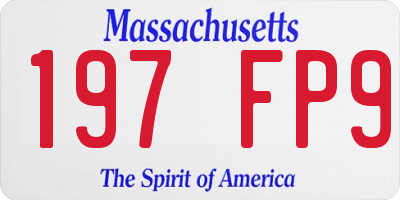 MA license plate 197FP9