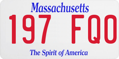 MA license plate 197FQ0
