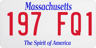 MA license plate 197FQ1