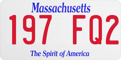 MA license plate 197FQ2