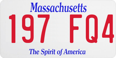 MA license plate 197FQ4