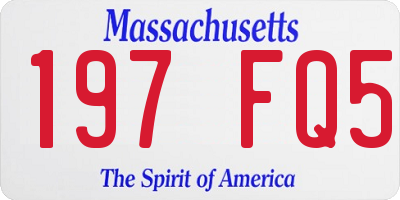 MA license plate 197FQ5