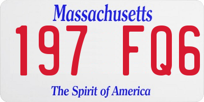MA license plate 197FQ6