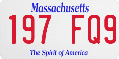 MA license plate 197FQ9