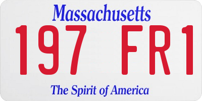 MA license plate 197FR1
