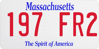 MA license plate 197FR2