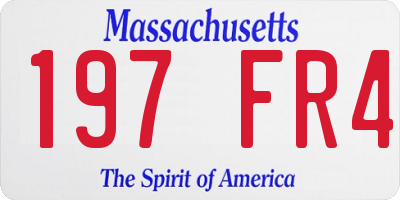 MA license plate 197FR4