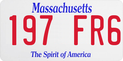MA license plate 197FR6