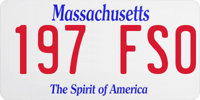 MA license plate 197FS0