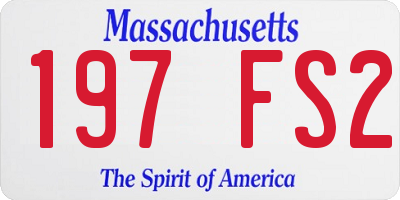 MA license plate 197FS2
