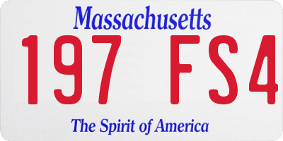 MA license plate 197FS4