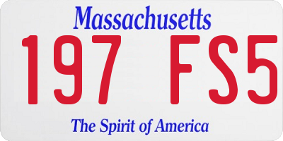 MA license plate 197FS5