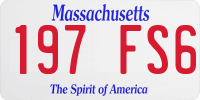 MA license plate 197FS6