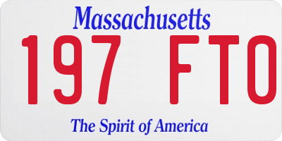 MA license plate 197FT0