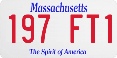 MA license plate 197FT1