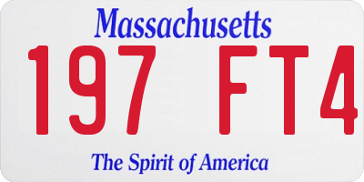 MA license plate 197FT4